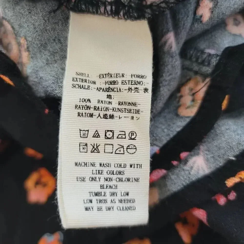 Free People womens Sz 0 black orange LAmour floral romper